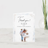 Waterverf rustieke cowboy bruiloft bedankkaart (Voorkant)