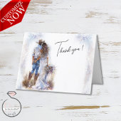 Waterverf rustieke cowboy bruiloft bedankkaart