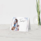 Waterverf rustieke cowboy bruiloft bedankkaart (Voorkant)