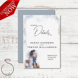 Waterverf rustieke cowboy bruiloft informatiekaartje