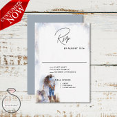 Waterverf rustieke cowboy bruiloft RSVP kaartje