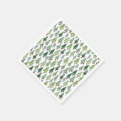 Waterverf rustieke dennenboom winterbos servet (Hoek)