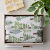 Waterverf rustieke dennenboom winterbos tissuepapier (Geschenk)