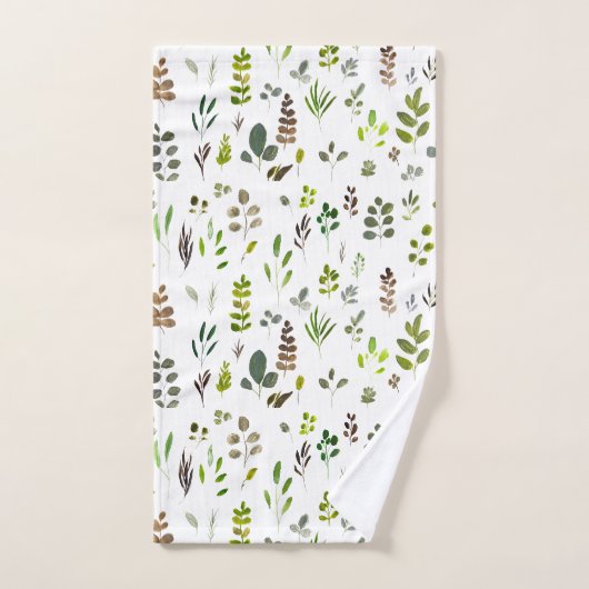 Waterverf rustieke eucalyptus bladeren patroon bad handdoek (Handdoek)