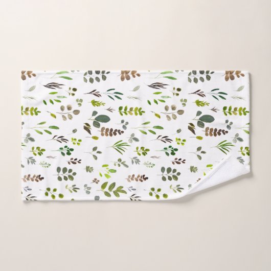 Waterverf rustieke eucalyptus bladeren patroon bad handdoek (Handdoek)