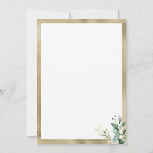 Waterverf rustieke eucalyptus groen Save The Date Kaart (Achterkant)