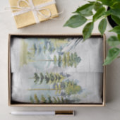 Waterverf rustieke Foggy Forest Mountain Cabin Tissuepapier (Geschenk)