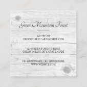 Waterverf rustieke Foggy Forest Mountain Cabin Vierkante Visitekaartje (Achterkant)