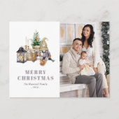 Waterverf Rustieke Gnome Photo Holiday Briefkaart (Voorkant)