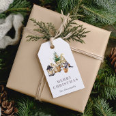 Waterverf rustieke gnoom vakantie cadeaulabel