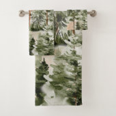 Waterverf Rustieke Groene Bos Bad Handdoek (Insitu)