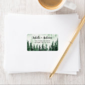 Waterverf rustieke groene bos retouradres etiket (Insitu)