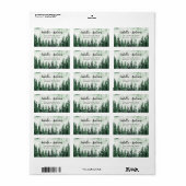 Waterverf rustieke groene bos retouradres etiket (Full Sheet)