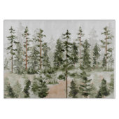 Waterverf rustieke groene bos snijplank (Voorkant)