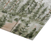 Waterverf rustieke groene bos snijplank (Hoek)