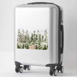 Waterverf Rustieke Groene Bos Sticker