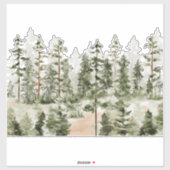 Waterverf Rustieke Groene Bos Sticker (Vel)