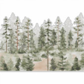 Waterverf Rustieke Groene Bos Sticker (Voorkant)