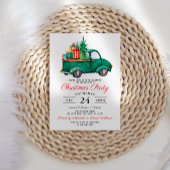 Waterverf Rustieke Groene Vrachtwagen Kerstfeest Kaart
