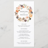Waterverf Rustieke Herfst Bloemen Bruiloft Menu Ka (Voorkant)