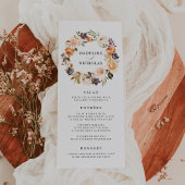 Waterverf Rustieke Herfst Bloemen Bruiloft Menu Ka