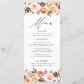 Waterverf Rustieke Herfst Bloemen Bruiloft Menu Ka (Voorkant)