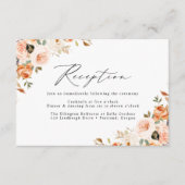 Waterverf rustieke Herfst bloemenbruiloft receptie Informatiekaartje (Voorkant)