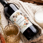 Waterverf rustieke Herfst Floral gepersonaliseerde Wijn Etiket