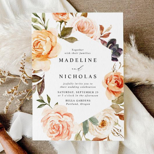 Waterverf Rustieke Herfst Floral Kaart