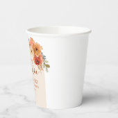 Waterverf rustieke Herfst kleine pompoen Baby show Papieren Bekers (Links)