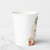 Waterverf rustieke Herfst kleine pompoen Baby show Papieren Bekers (Rechts)