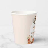 Waterverf rustieke Herfst kleine pompoen Baby show Papieren Bekers (Rechts)