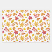 Waterverf rustieke herfstbladeren inpakpapier vel (Voorkant 3)