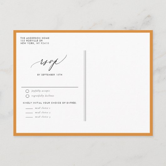 Waterverf rustieke herfstbladeren Lijst bruiloft Uitnodiging Briefkaart (Achterkant)