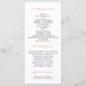 Waterverf rustieke huwelijksprogramma's programmakaart (Achterkant)