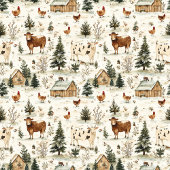 Waterverf rustieke kerstboerderij dorp fleece deken