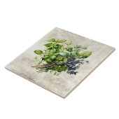 Waterverf rustieke kruiden faux textuur tegeltje (Zijkant)