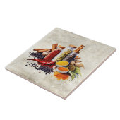 Waterverf rustieke kruiden specerijen faux textuur tegeltje (Zijkant)