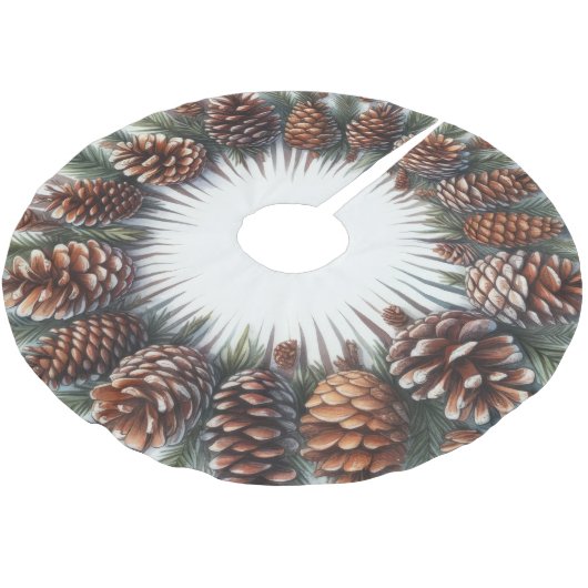 Waterverf rustieke land kerst pinecones kerstboom rok (Gekanteld)