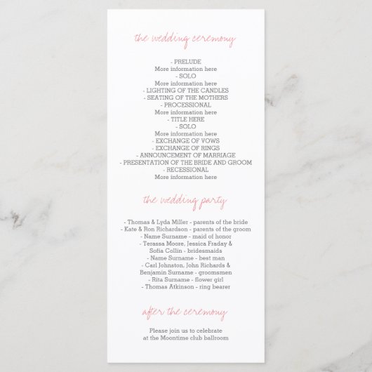 Waterverf rustieke Mason Jar bruiloft programma's (Achterkant)