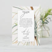 Waterverf rustieke neutraal boho botanische bruilo bedankkaart (Staand voorkant)