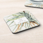 Waterverf rustieke neutraal boho botanische bruilo bier onderzetter (Linkerzijde)