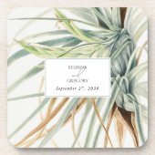 Waterverf rustieke neutraal boho botanische bruilo bier onderzetter (Voorkant)