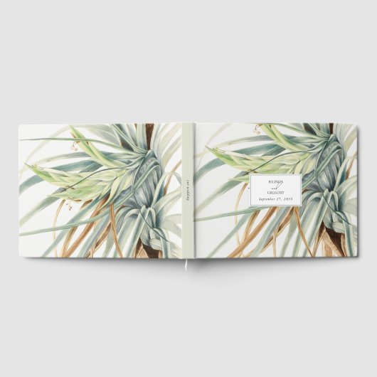 Waterverf rustieke neutraal boho botanische bruilo gastenboek (Volledig)
