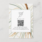 Waterverf rustieke neutraal boho botanische bruilo informatiekaartje (Voorkant)