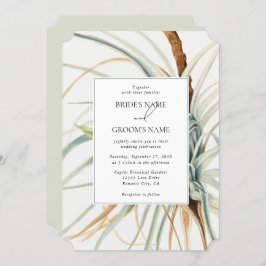 Waterverf rustieke neutraal boho botanische bruilo kaart