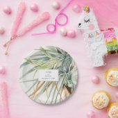 Waterverf rustieke neutraal boho botanische bruilo papieren bordje (Feest)