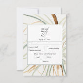 Waterverf rustieke neutraal boho botanische bruilo RSVP kaartje (Voorkant)