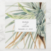 Waterverf rustieke neutraal boho botanische bruilo wijn etiket (Enkel label)