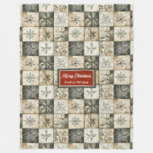 Waterverf rustieke neutraal gedempte kleuren patch fleece deken (Voorkant)